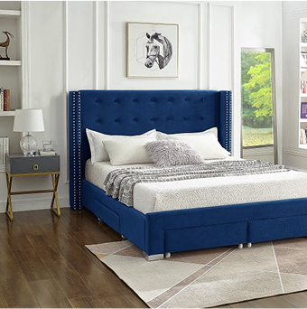 Minerva Metal Bed Frame with Curved Bar Headboard